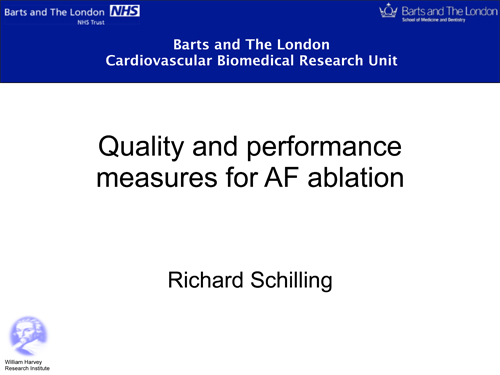 quality and performance measures for AF ablation