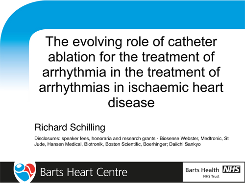 The evolving role of catheter ablation for the treatment of arrhythmia in the treatment of arrhythmias in ischaemic heart disease