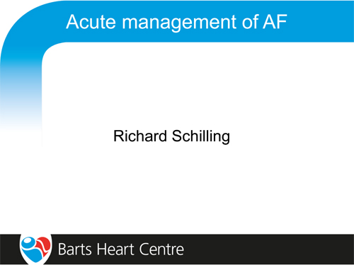 Acute Management of AF