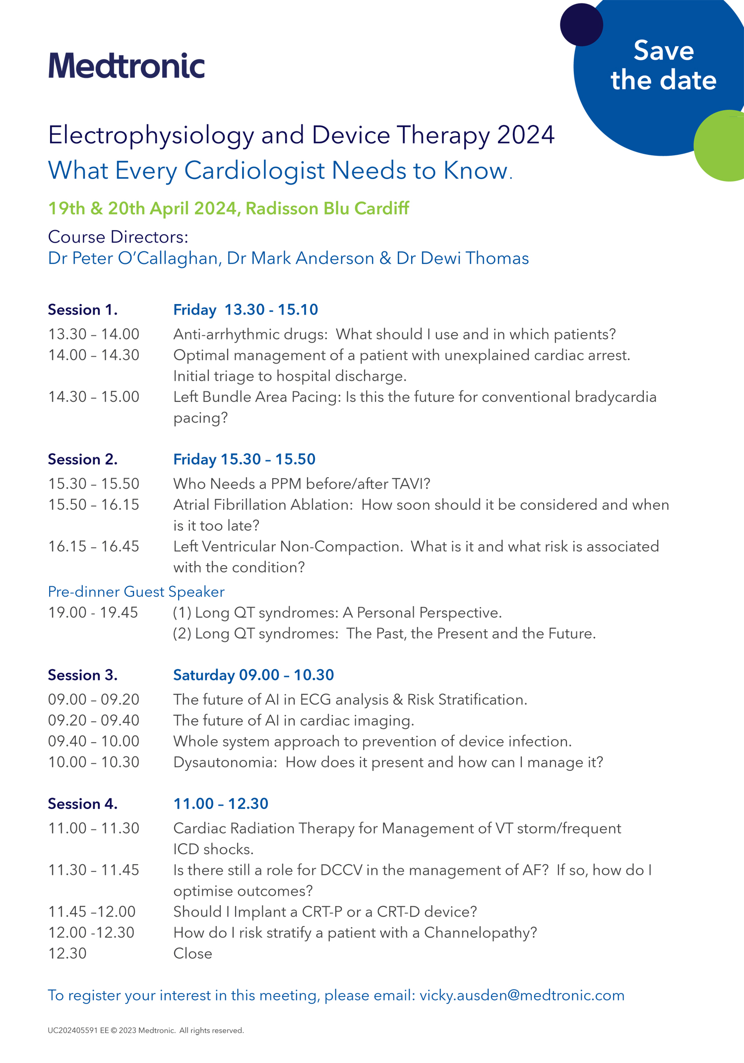 Electrophysiology and Device Therapy 2024 – A4 Flyer