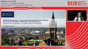 SESSIONS: Day 2 - Auditorium - Spatial Heterogeneity of Ventricular Epicardial Action Potential Duration Under Baseline and Long QT Conditions: Mechanisms and Implications - Rebecca Gilchrist